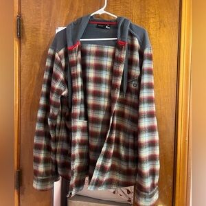 Marmot Navy/Red Fleece Shacket